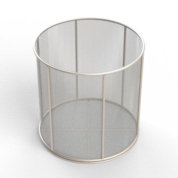 Anysizebasket Round Wire Mesh Basket: 12Dia. x 12H, 304 SS, 1/4 Rod Frame, No Handles, Mesh: 30 x .012 TMT-120RND120-N30S - main